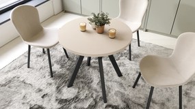 Mazzoni ALMO 80 Bej (Șampanie)/picioare negre - MASĂ ROTUNDĂ CU PICIOARE Y LOFT/INDUSTRIAL PENTRU BUCĂTĂRIE LIVING SAU SUFRAGERIE