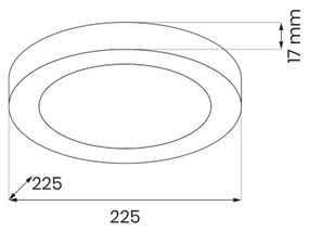 Plafonieră LED EVORA, 18 W, 230 V, 3000/4000/6000 K, Ø 22,5 cm, albă