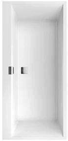 Cada dreptunghiulara, Villeroy&Boch Squaro Edge 12, compozit Quaryl, 160x75cm, Alb Alpin, UBQ160SQE2DV-01