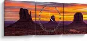 Tablou - Monumentul Valley în Arizona (cu ceas) (90x30 cm)