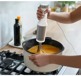 Blender, tocător și mixer 3in1 AENO AHB0004W, 1200W, 0,5 l, 18 trepte, Turbo, motor DC, alb/inox