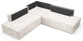 Colțar extensibil TERAMO cu spațiu de depozitare, formă L, orientare dreaptă, bej