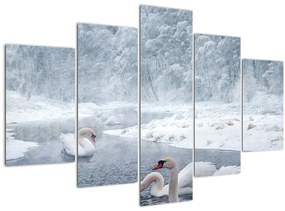 Tablou cu lebăde (150x105 cm)