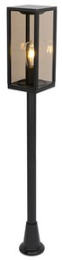 Lampă de exterior cu stativ neagră cu sticlă fumuriu 100 cm IP44 - Charlois