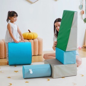 HOMCOM Joc de Constructie pentru Copii 1-3 Ani din Piele PU și Umplutură EPE, 40.6x40.6x20.3 cm, Multicolor | Aosom Romania