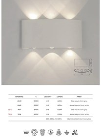 Aplica LED iluminat exterior ambiental IP54 ARCS alba