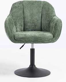 HR2055N Scaun Verde Salvie Grid Premium cu Bază Neagră