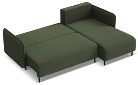 Colțar verde extensibil/cu spațiu de depozitare (cu colț pe partea dreaptă) Luana – Makamii