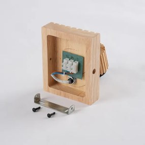 Brilagi - Aplica spot de perete HYGGE 1xE14/15W/230V lemn de cauciuc/fumuriu