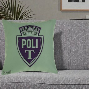 Perna Personalizata Poli Timisoara Fotbal, 40x40 cm, Verde, Husa Detasabila, Perna Inclusa, BEKZ®