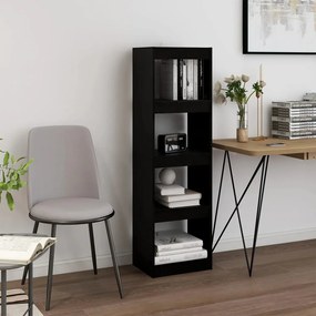 vidaXL Bibliotecă/Separator cameră, negru, 40x30x135,5 cm, lemn de pin