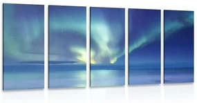 Tablou 5-piese aurora polară deasupra oceanului
