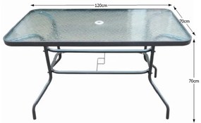 Zondo Masă de grădină Demat (negru). 744491