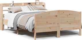 vidaXL Cadru de pat fără saltea, 135x190 cm, lemn masiv de pin