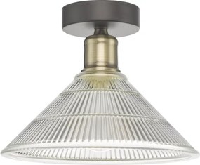 Där Lighting BOY0175 - Plafonieră BOYD 1xE27/60W/230V Ø 25 cm alamă/sticlă clară