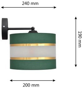 Lampă de perete HELEN 1xE27/15W/230V verde/auriu