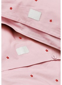 Lenjerie de pat roz din bumbac percal pentru pat de o persoană 140x200 cm Daisy – JUNA