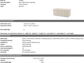 Bancheta design LUX Bente, faux shearling 115492 HZ