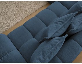 Colțar albastru închis extensibil/cu spațiu de depozitare cu tapițerie din chenille (cu colț pe partea stângă/în formă de ”L”) Everest – Bobochic Paris