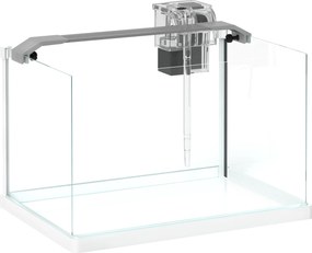 PawHut Acvariu pentru Pești Roșii din Sticlă cu Lumini LED cu Filtru și Pompă de Apă, 38x26x27 cm, Alb | Aosom Romania