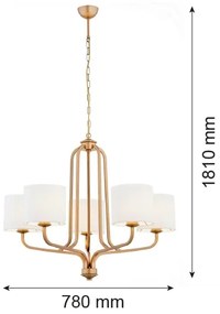 Lustră pe lanț MARANELLO 5xE27/15W/230V Argon 2172