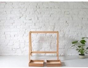 Birou cu bază din lemn de frasin Ragaba Luka, lungime 85 cm, alb