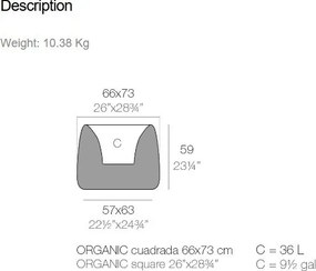 Ghiveci plante design decorativ exterior/interior Organic SQUARE 66x73x57cm