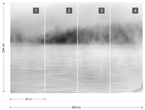 Fototapet- Ceață peste Lac – Alb-Negru