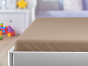 Cearsaf tip jersey pentru patut EXCLUSIVE 60x120 cm maro deschis