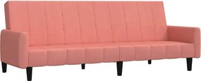 vidaXL Canapea extensibilă cu 2 locuri, roz, catifea