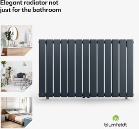 Blumfeldt Ontario, radiator, 100 x 60, conexiune laterală și centrală de 1/2 inch, montare pe perete, 681 W