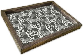 Tava AT-008, nuc/gri, lemn de pin, 40x30 cm