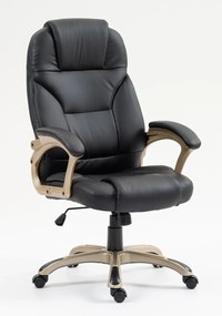 Scaun directorial, recliner, pivotant, inaltime reglabila, piele PU, Negru