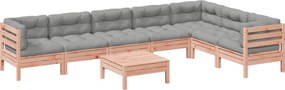 vidaXL Set canapele grădină cu perne 8 locuri, lemn masiv brad douglas