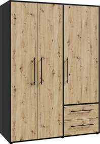 Dulap, stejar artisan/negru, MOSKA TYP 1