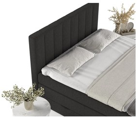 Pat boxspring negru cu spațiu de depozitare 160x200 cm Ruby – Maison de Rêve