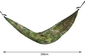 Hamac turistic cu plasa de tantari SANTIAGO 260x140 cm, verde