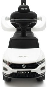 Mașinuță Baby Mix Volkswagen T-ROC pentru copii cu bară de ghidare, alb