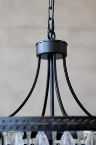 Candelabru din sticlă, cu piese în formă de picătură, 9 surse de lumină, "Versailles"