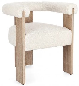 Scaun cu brate, alb natural, 70x60x71 cm, Agape, Bizzotto