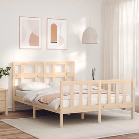 3193006 vidaXL Cadru de pat cu tăblie, 120x200 cm, lemn masiv