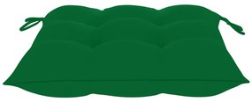 Scaune de gradina cu perne, 2 buc., verde, lemn masiv de tec 2, Verde