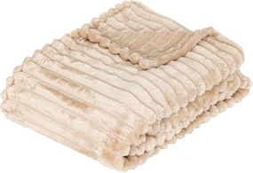 Pătură flanelată din cord 130 x 170 cm -bej