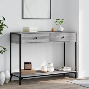 834173 vidaXL Măsuță consolă, gri sonoma, 100x34,5x75 cm, lemn prelucrat