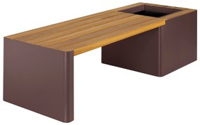 Bancă cu un ghiveci de flori cu auto-irrigare, WOODGREEN - Hobby Flower Culoare: granat/lămâie naturală