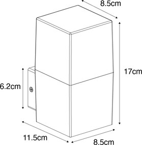 Lampa de perete exterioara moderna gri IP44 - Denmark