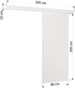 Usa glisanta Daan, ADRK Furniture (Latime: 86 cm, Culoare: Lemn natural)