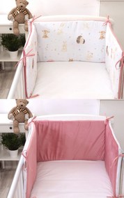 Aparatoare laterala patut, 2 fete, Sweet velvet rose, 180 x 35 cm