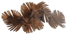 Aplică de perete Art Deco cupru 105 cm 2 lumini - Lauf