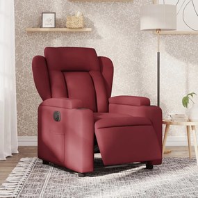 vidaXL Fotoliu rabatabil electric, roșu vin, material textil